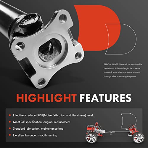 A-Premium Front Complete Drive Shaft Prop Shaft Driveshaft Assembly Compatible With Dodge Ram 1500 2002 2003 2004 4.7L 5.7L, Manual Transmission 4Wd, Replace# 52105993Ab, 52105993Aa #TOP3