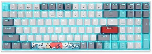 SKYLOONG SK96 O-Ring Gasket Optical Mechanical Keyboard Compact Full Size Keyboard Programmable,Wired Hot Swappable RGB Backlight Keyboard for Computer/Laptop (Gateron Optical Brown Switch)