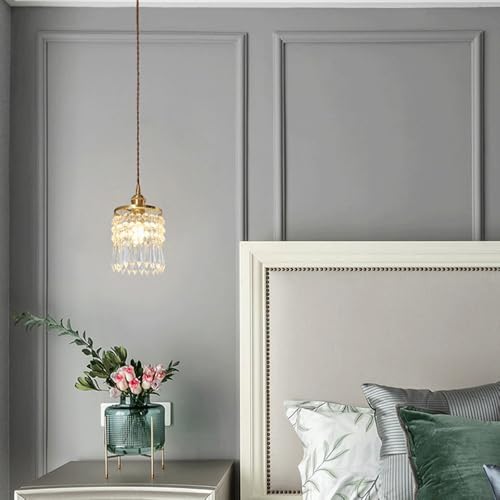 Lampe suspendue table de chevet en cristal pour libérer de l'espace et décorer