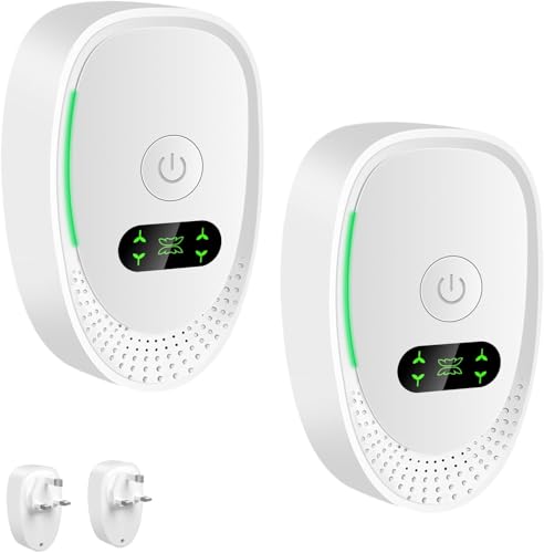Air Purifier for Home Bedroom Plug-In Ionic Mini Portable Air Freshener with Negative Ions for Fresher Air Low-Noise Filterless Ioniser for Kitchen/Office/Bathroom 2 Pack (White)