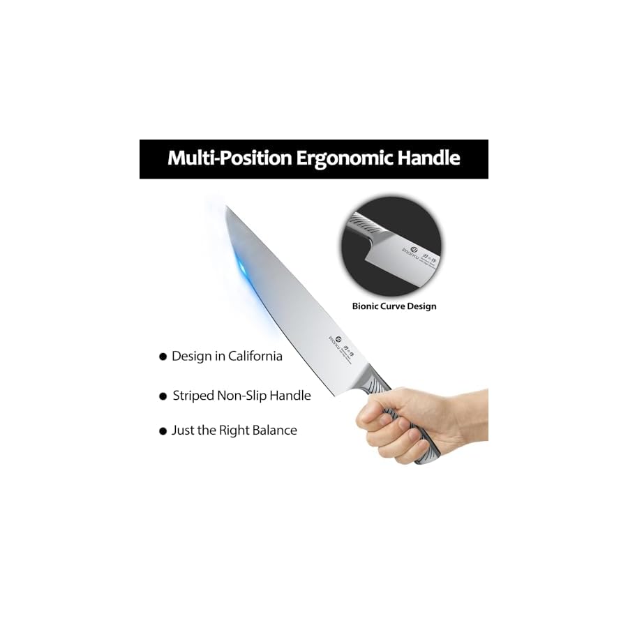 imarku 14-Piece Knife Block Set, Knife Set with Block and Build-in Sharpener, Japanese Stainless Steel Knife Set for Lasting Sharpness, Dishwasher Safe, Black