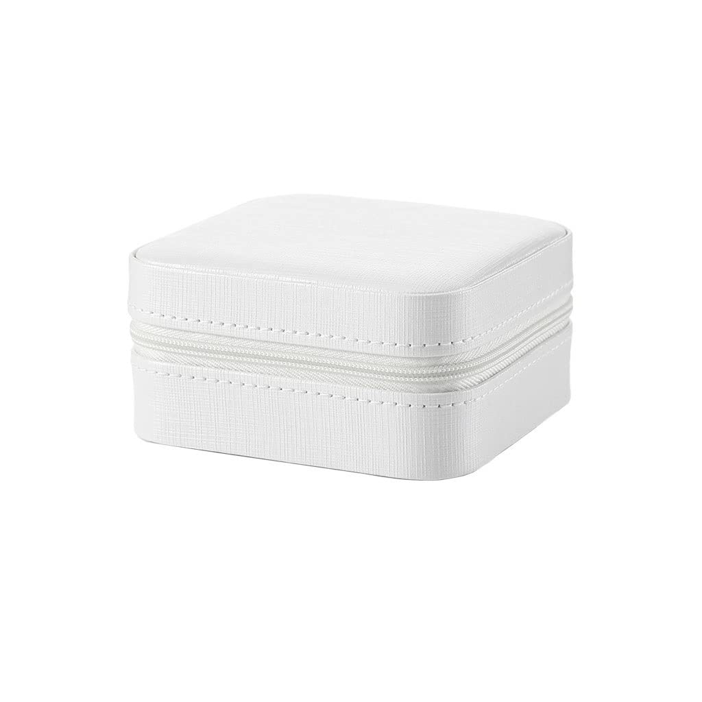 ANVLOJRIH Jewlrey Box Leather Jewelry Box Portable Small Storage Box Cosmetic Box Ring Earring Necklace Bracelet Watch Small Jewelry Storage Box Jewelry Box for Women(A)