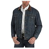 Wrangler mens Lined Concealed Carry Denim Jacket, Indigo, Large Tall US