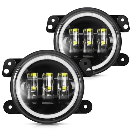 Feux Antibrouillard LED Remplacement Phares Opaques pour Jeep Wrangler JK 2007-2018 DRL Blanc