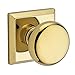 Baldwin PVROUTSR003 Reserve Privacy Round with Traditional Square Rose in Lifetime Brass Finish