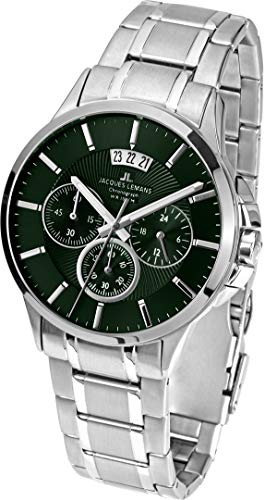 Preisvergleich Produktbild JACQUES LEMANS Herrenuhr Sydney Metallband massiv Edelstahl Chronograph 1-1542Q