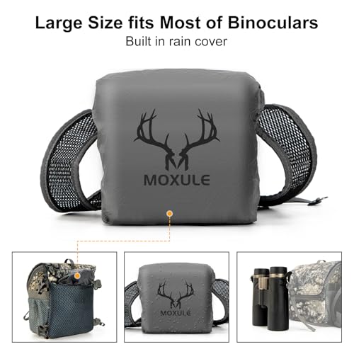 Image of MOXULE Binocular Harness Chest Pack: Bino Case, Magnetic Lid, Rain Cover | Silent one-hand access, water-resistant fabric, MOLLE webbing for hunting, birdwatching and hiking, Model: BINO Lite