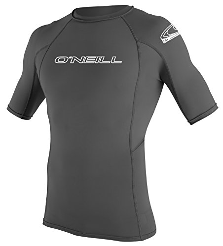 O'Neill Wetsuits UV Sun Protection Men's Basic Skins Short Sleeve Crew Rashguard (Graphite, X-Large)