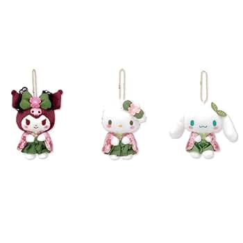 [正規品]レア　ハローキティ　着物 袴 キーホルダー　抹茶キティ 桜　2個セット ハローキティ 着物 袴 キーホルダー 抹茶 キティ ぬいぐるみ 桜