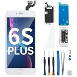  Risidamoy Reemplazo de pantalla para iPhone 6S Plus con botón de inicio de 5.5 pulgadas, color blanco