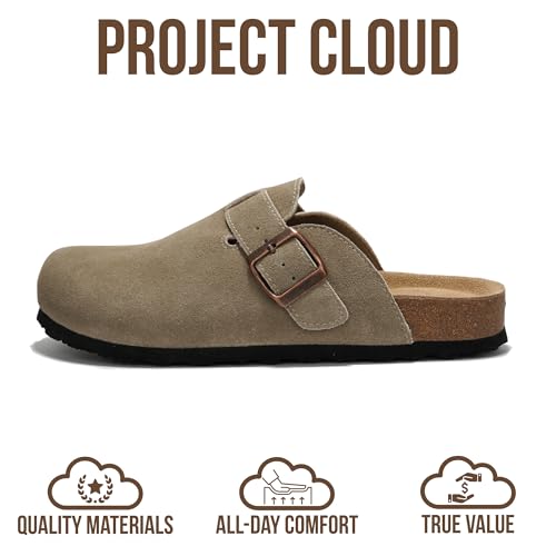 Image of Project Cloud 100% Genuine Leather Footbed Clogs for Women - Memory Foam Arch Support Slippers for Women - Trendy Slip-ons Women's Mules & Clogs Sandals