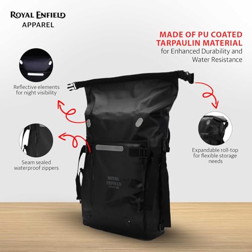 Royal Enfield Store Royal Enfield Tru Dry WP Roll Top Bag 25L Black - Image 4