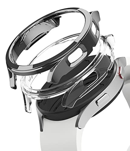 yRingkezGalaxy Watch 4 40mm P[X SLIM PC ω ϏՌ ^ Ռz یP[X MNV[EHb` 4 40mm X}[gEHb` XP[X - Clear & Dark Chrome (2)