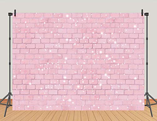 Retro Pink Glitter Brick Wall Photography Backdrop 5x3ft Girl Happy Birthday Party Photo Background Baby Shower Bridal Shower Wedding Newborn Banner Cake Table Decorations Photo Booth Props by Qian - Image 6