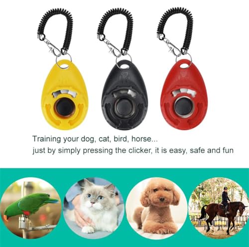 Clicker de treinamento de cães com pulseira (azul)