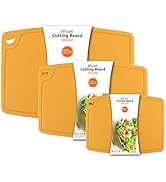 Liflicon Silicone Thick Cutting Boards Mats Set of 3pcs Foldable & Flexible Design Juice Grooves ...