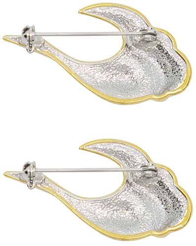 Image of Set of 2 Brooch Lapel Pins With Rhinestones