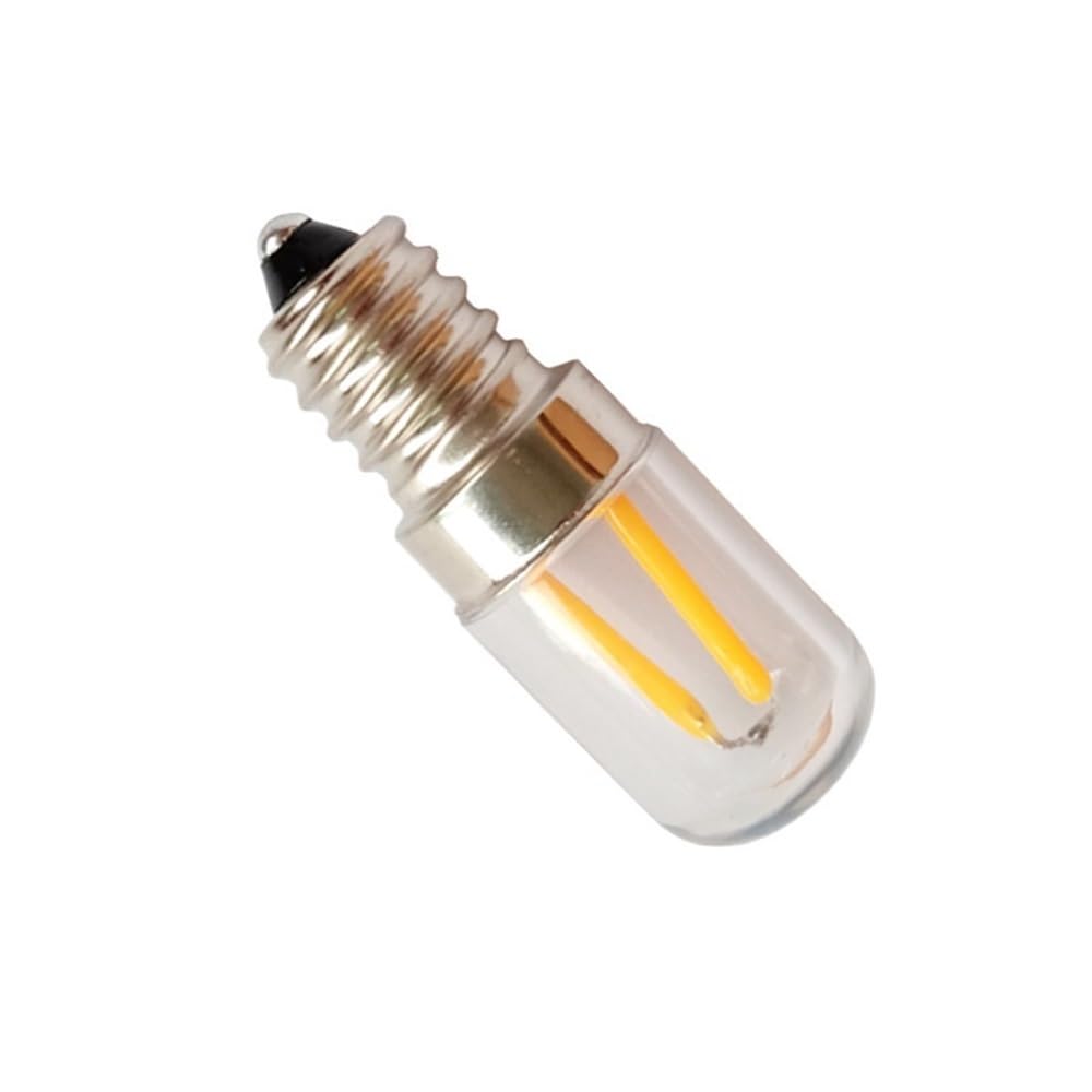 HHF Illuminazione domestica, Confezione da 50, Lampadina LED for frigorifero AC220V T18S E12/E14/B15D 1,5W Lampada a filamento con copertura in plastica(2700K warm white,E12 220V 1.5W)