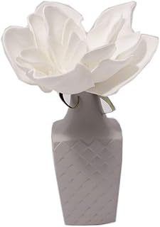ILAB Vasetto Grigio con Fiore bomboniere claraluna per Matrimonio cod. 17297, Larghezza: 7 cm,Altezza: 16 cm,profondità: 6 cm, claraluna Nuova Collezione 2019,bomboniera per Matrimonio