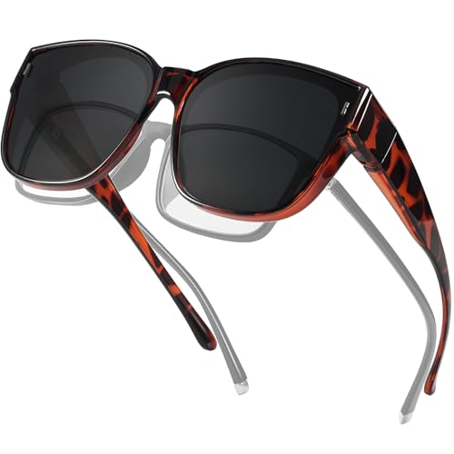 LVIOE Oversized Over Glasses Sunglasses for Women Men, Polarized Fit Over Sunglasses with UV Protection for Driving LS3091