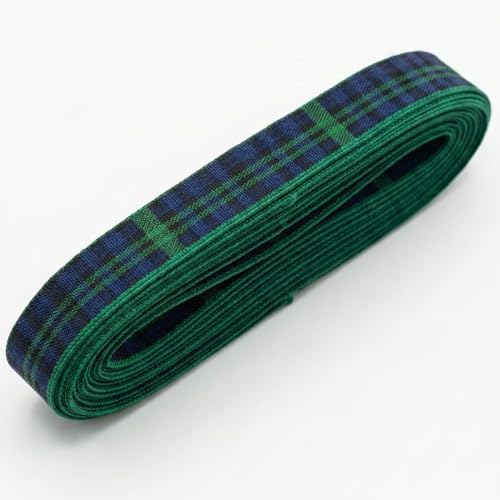 Black Watch Tartan Ribbon 10mm x 5m - Woven Reversible Yarn-Dyed Non-Wired