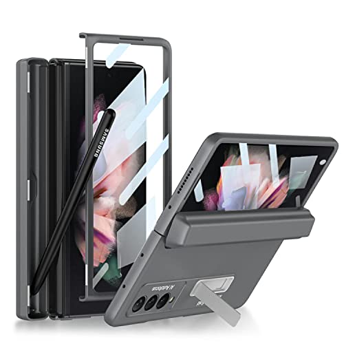 Coque Galaxy Z Fold 3 étui premium gris mat avec protège-charnière