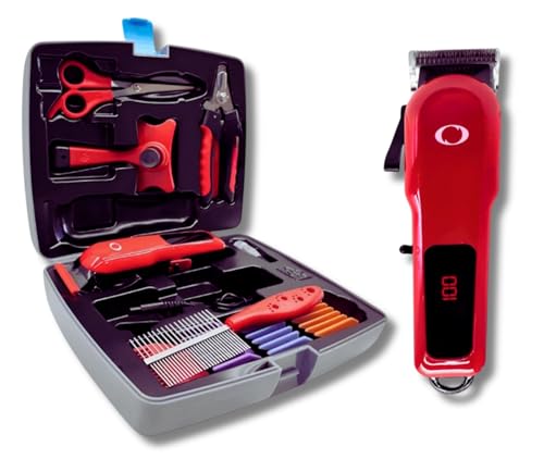 Kit Máquina de Tosa Pet Elétrica para Cães e Gatos com ou sem Fio – Maleta com Acessórios – Silencio