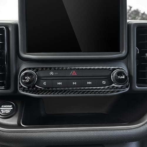 Image of Youtaiche Car Carbon Fiber Center Console Volume Control Panel Interior Trim Cover for Ford Bronco Sport 2021 2022 2023 2024 Accessories