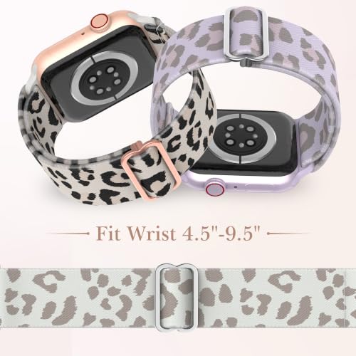 Image of Delidigi Stretchy Bands Compatible for Apple Watch Band Women 40mm 38mm 41mm 42mm 44mm 45mm 46mm 49mm, Nylon Braided Straps for iWatch Series 11 10 9 8 7 6 SE 5 4 3 Ultra 3 2 1