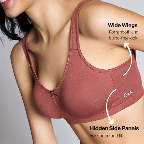 Image of NYKD NYB105 Wirefree Cotton No Sweat Breast Seperating Non-Padded Full Coverage Bra for Women (Available in Plus Size)