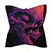 Evil Skull Purple Art Silk Like Head Scarf for Women Bandana for Hair Wrapping Fashion Accessory Square Hair Scarves 18