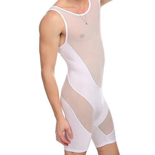 ONEFIT Men's Mesh Bodysuits Jumpsuit Undershirt Jockstrap Wrestling Singlet Bodysuit Underwear3
