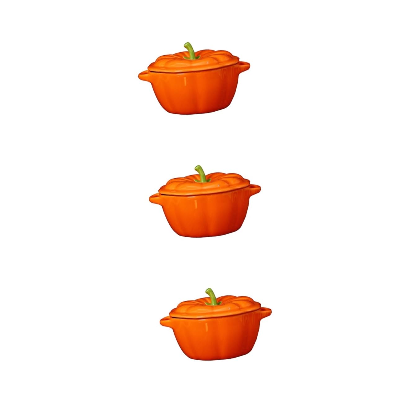Cabilock 3 Stk Kürbisschale suppenschüsseln suppenschüssel keramikschüsseln Kürbisgeschirr Schale in Kürbisform Geschirr servieren Kürbistopf Bastelschale aus Keramik Küchenschüssel Orange