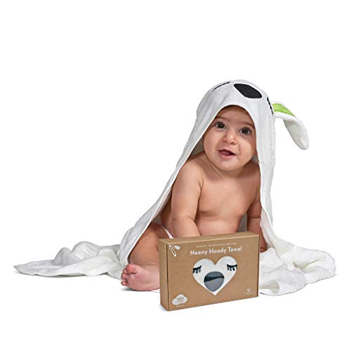 NEENY Toalla con Capucha Premium Ultra Suave de 100% Algodón Orgánico de Bambú. Toalla de Bebé con Capucha y Diseño de Animal. Súper Absorbente de 90x90 cm para Niños y Niñas. Toallita GRATIS