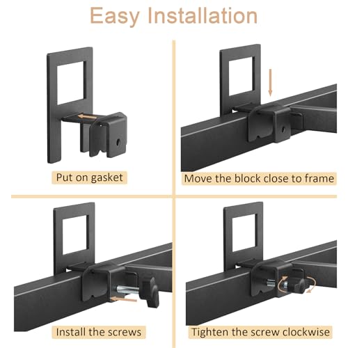 Non Slip Mattress Gaskets for Metal Bed Frame, Anti-Slip Holder in Place Gripper, Mattress Slide Stopper, Adjustable Anti-Slip Baffle, Easy to Install, 6 PCS, Black