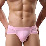 NEARTIME Men's Underwear, Mens Low Waist Boxers Briefs Men Underpants Soft Shorts (L, B-Pink) …