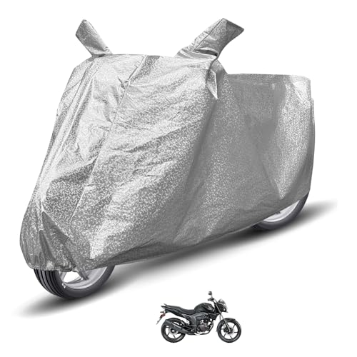 Image of Auto Hub Waterproof Bike Cover Compatible with CB Trigger Dustproof, UV Protection Two Wheeler Bike CB Trigger Cover - Metallic Silver