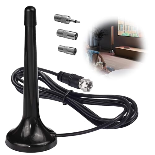 FM DAB+ Radioantenne mit Magnetfuß und 3m Kabel, Teleskop Antenne 75 Ohm für DAB+ und UKW, HiFi-Systeme, AV-Receiver, Heimkino, Stereo Tuner, tragbare Radios