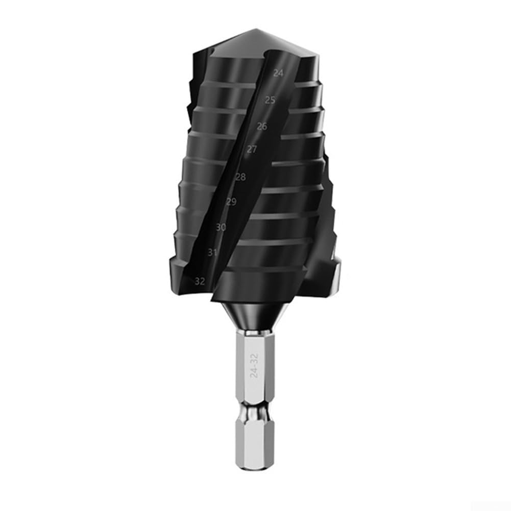 Foret étagé à quatre cannelures 14-24 mm 24-32 mm en acier HSS pour métal et bois avec marquages de diamètre étagé pour perçage de trou contrôlé (or 14-24 mm)