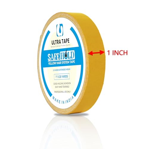 Image of Yellow Cotton Hair Patch Tape 1 Inch X 20 Yards Strong Hold Adhesive