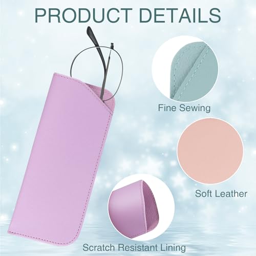 Image of 8 Pack Glasses Case Soft, PU Leather Sunglasses Eye Glass Protective Pouch Sleeve
