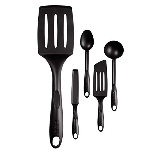 Tefal Lot de 6 ustensiles de cuisine en plastique avec fibre de verre, antiadhésif, résistant à la chaleur, passe au lave-vaisselle, idéal pour poêles enduites