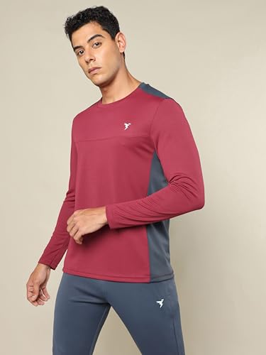 Image of TECHNOSPORT Men Polyester Slim Fit T-Shirt - (P725 P) Pack of 1
