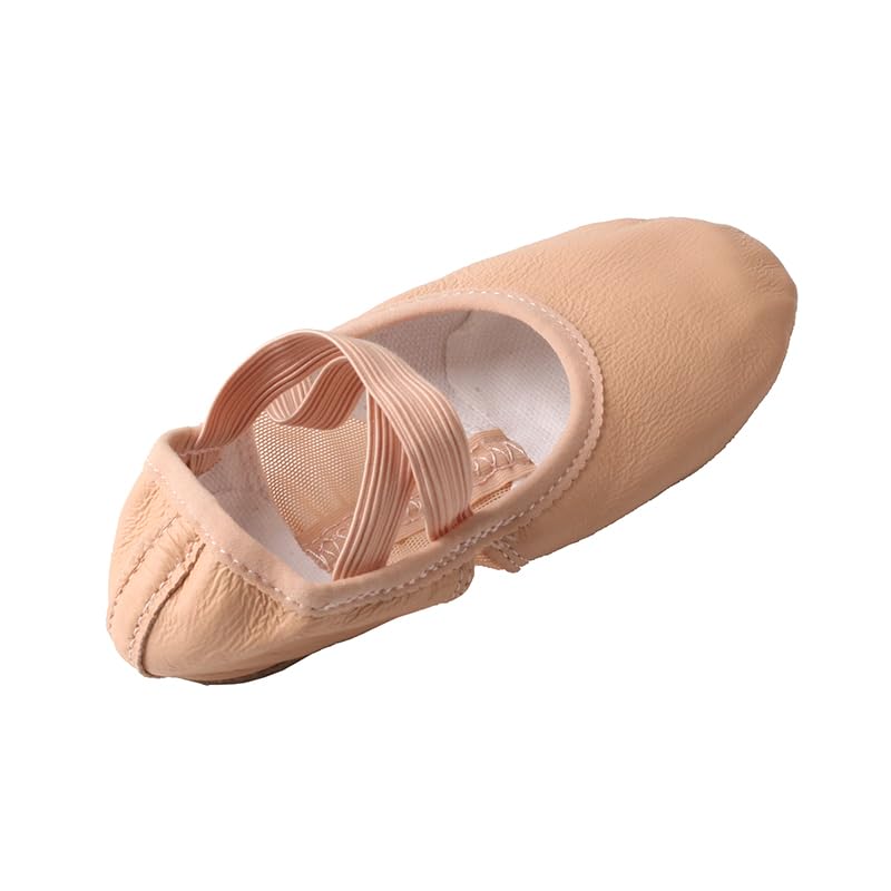 TMA EYES Girl's Ballet Leather Shoes with Cross Strap Design2