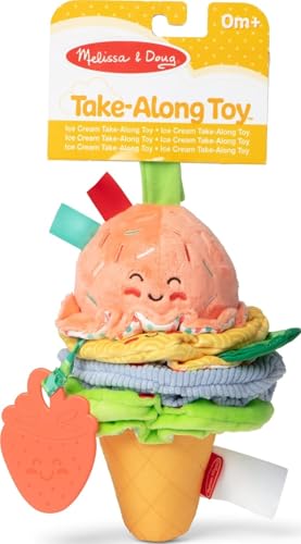 Image of Melissa & Doug Ice Cream Take-Along Clip-On Infant Toy with Sound and Vibration