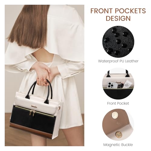 Bolso de cuero negro Satchel para mujer miniatura 5