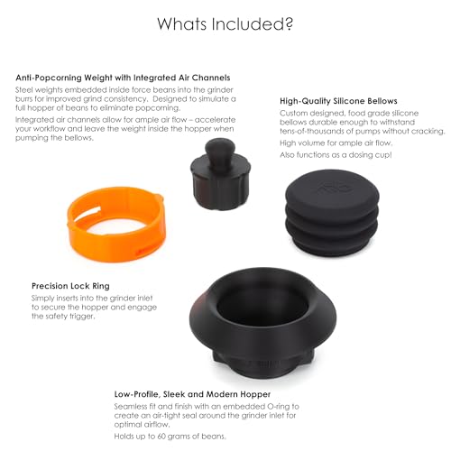 Miniatura 2 de Fusedline Tolva De Dosis Única Con Fuelle De Silicona Y Peso Antipalomitas De Maíz, Compatible Con Breville Barista Express, Pro, Touch E Impress, Color Negro