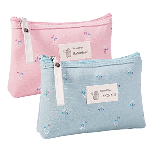 JINJUMEI Trousse de Toilette, 2 Pièces Trousse Maquillage, Sacs Portatifs de Maquillage de Voyage Pinceau Pouch Trousse de Stockage de Voyage Composent pour Les Cosmétiques Clés Espèces Cartes Cover