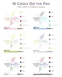 Four Candies Multicolor Pens, 4-in-1 Colored Gel Pen, 0.5mm Quick Dry Black Ink Pens Fine Point Smooth Writing Pens, Cute Nurse Pens for Work, 18 Colors, 6PCS
