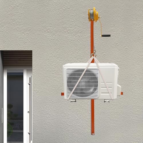 Klappbarer Turmkran Klimaanlage Installationswerkzeug - Edelstahl Manuelle Seilwinde zum Heben von Leitern & Ausrüstung - Handheld Hebekran Zubehör